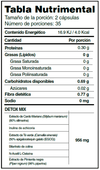 Desintoxicador D-TOX - Vikarmy Tabla Nutrimental